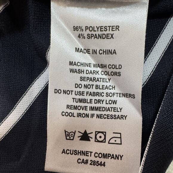 FootJoy Men's Short‎ Sleeve Blue Striped Polo Shirt Size M - Picture 5 of 8